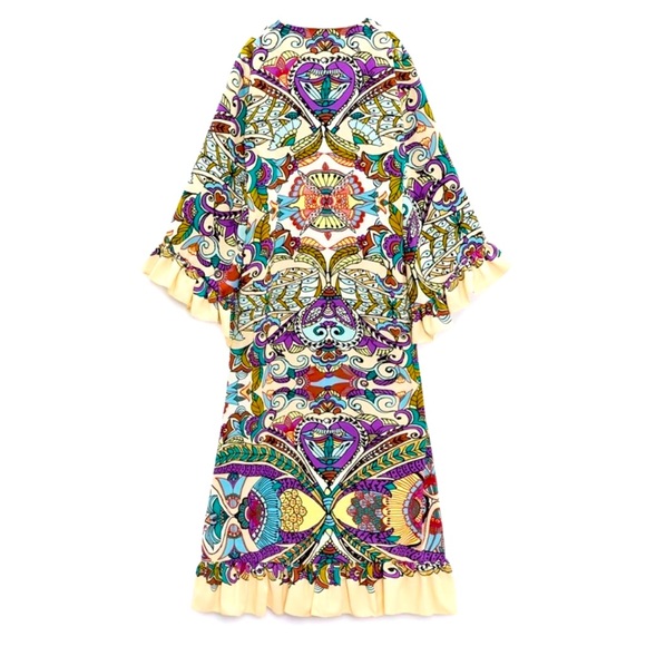 Zara Paisley Printed Dress with Tie V Neckline and Long sleeves. Women’s Medium. - Picture 5 of 11